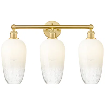 Innovations Lighting Edison Brookhaven Flute 25"w 3 Light Gold Vanity Light W/ Opal Shade