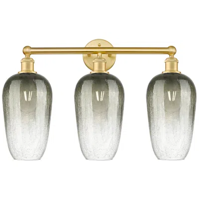 Innovations Lighting Edison Brookhaven Flute 25"w 3 Light Gold Vanity Light W/ Slate Shade