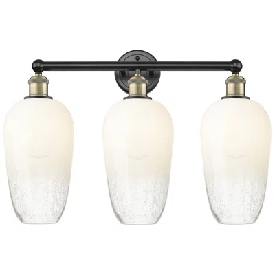 Innovations Lighting Edison Brookhaven Flute 25"w 3-lt Black Brass Bath Light W/ Opal Shade