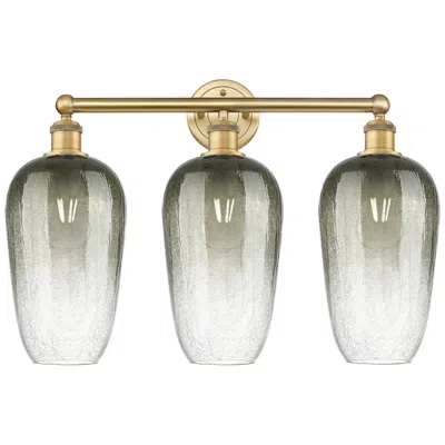 Innovations Lighting Edison Brookhaven Flute 25"w 3-lt Brushed Brass Vanity W/ Slate Shade