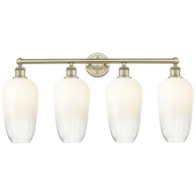 Innovations Lighting Edison Brookhaven Flute 34"w 4 Light Brass Bath Light With Opal Shade