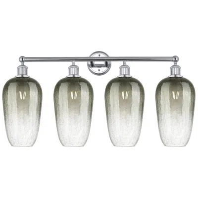 Innovations Lighting Edison Brookhaven Flute 34"w 4 Light Chrome Bath Light W/ Slate Shade