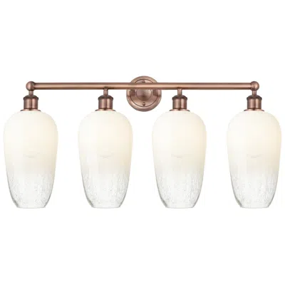 Innovations Lighting Edison Brookhaven Flute 34"w 4 Light Copper Vanity Light W/ Opal Shade