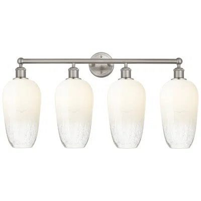 Innovations Lighting Edison Brookhaven Flute 34"w 4 Light Nickel Bath Light W/ Opal Shade