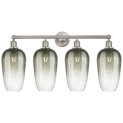 Innovations Lighting Edison Brookhaven Flute 34"w 4 Light Nickel Bath Light W/ Slate Shade