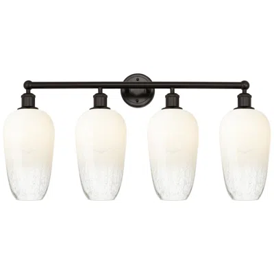 Innovations Lighting Edison Brookhaven Flute 34"w 4 Light Oiled Bronze Vanity W/ Opal Shade