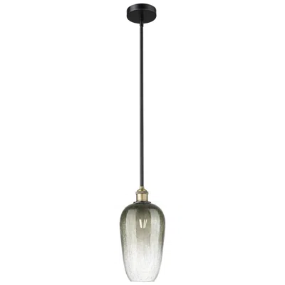 Innovations Lighting Edison Brookhaven Flute 7"w Black Brass Stem Pendant W/ Slate Shade