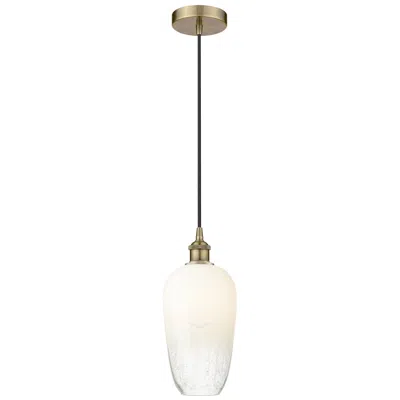 Innovations Lighting Edison Brookhaven Flute 7"w Brass Cord Hung Mini Pendant W/ Opal Shade In Gold