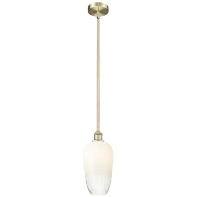 Innovations Lighting Edison Brookhaven Flute 7"w Brass Stem Hung Mini Pendant W/ Opal Shade