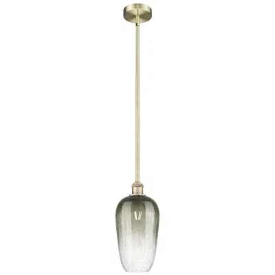Innovations Lighting Edison Brookhaven Flute 7"w Brass Stem Mini Pendant W/ Slate Shade