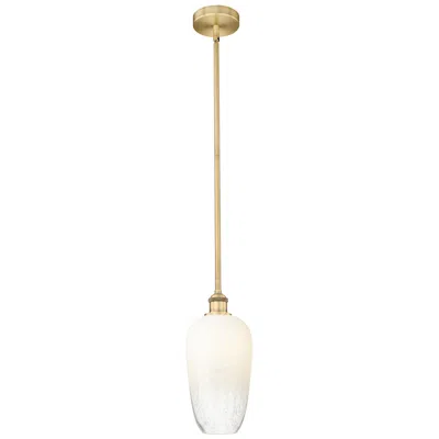 Innovations Lighting Edison Brookhaven Flute 7"w Brushed Brass Stem Pendant W/ Opal Shade