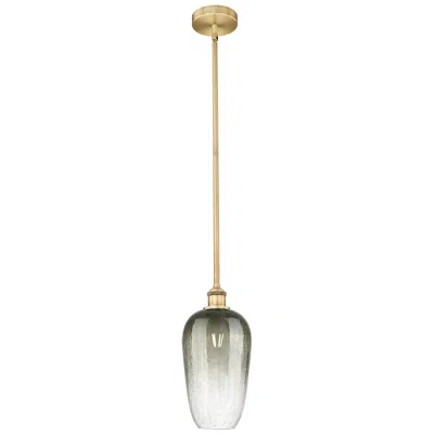 Innovations Lighting Edison Brookhaven Flute 7"w Brushed Brass Stem Pendant W/ Slate Shade