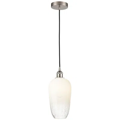 Innovations Lighting Edison Brookhaven Flute 7"w Brushed Nickel Cord Pendant W/ Opal Shade