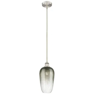Innovations Lighting Edison Brookhaven Flute 7"w Brushed Nickel Stem Pendant W/ Slate Shade In Silver