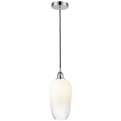 Innovations Lighting Edison Brookhaven Flute 7"w Chrome Cord Mini Pendant W/ Opal Shade