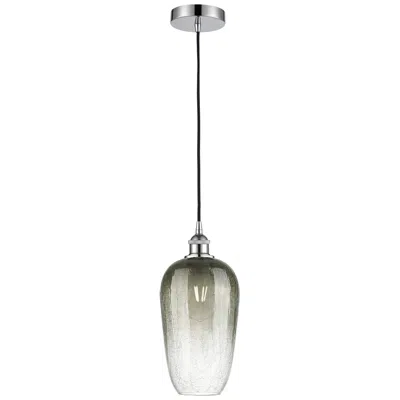 Innovations Lighting Edison Brookhaven Flute 7"w Chrome Cord Mini Pendant W/ Slate Shade
