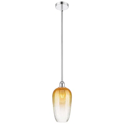 Innovations Lighting Edison Brookhaven Flute 7"w Chrome Stem Mini Pendant W/ Amber Shade