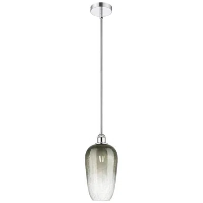 Innovations Lighting Edison Brookhaven Flute 7"w Chrome Stem Mini Pendant W/ Slate Shade