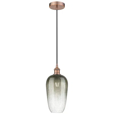 Innovations Lighting Edison Brookhaven Flute 7"w Copper Cord Mini Pendant W/ Slate Shade