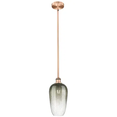 Innovations Lighting Edison Brookhaven Flute 7"w Copper Stem Mini Pendant W/ Slate Shade