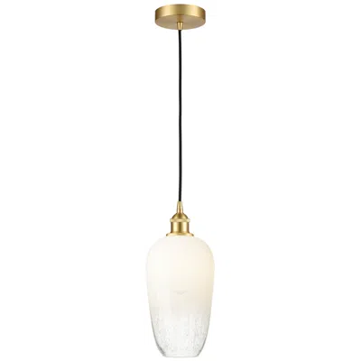 Innovations Lighting Edison Brookhaven Flute 7"w Gold Cord Hung Mini Pendant W/ Opal Shade