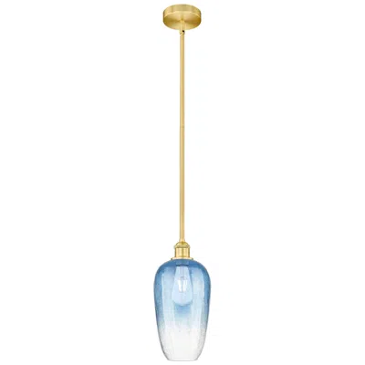 Innovations Lighting Edison Brookhaven Flute 7"w Gold Stem Mini Pendant W/ Sapphire Shade