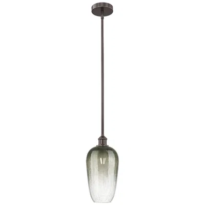 Innovations Lighting Edison Brookhaven Flute 7"w Oiled Bronze Stem Pendant W/ Slate Shade