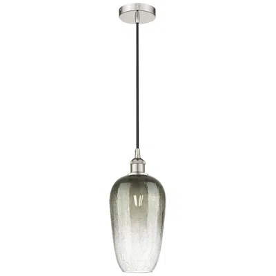 Innovations Lighting Edison Brookhaven Flute 7"w Polished Nickel Cord Pendant W/ Slate Shad