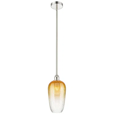 Innovations Lighting Edison Brookhaven Flute 7"w Polished Nickel Stem Pendant W/ Amber Shade