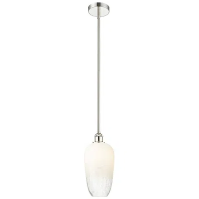 Innovations Lighting Edison Brookhaven Flute 7"w Polished Nickel Stem Pendant W/ Opal Shade