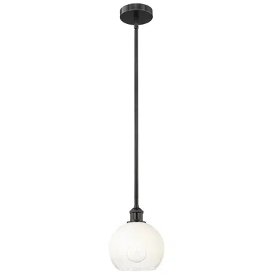Innovations Lighting Edison Brookhaven Globe 8"w Black Stem Hung Mini Pendant W/ Opal Shade