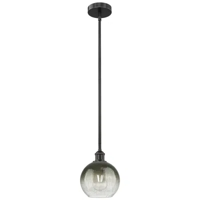 Innovations Lighting Edison Brookhaven Globe 8"w Black Stem Mini Pendant W/ Slate Shade