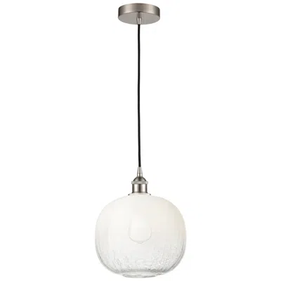 Innovations Lighting Edison Brookhaven Globe 8"w Brushed Nickel Cord Pendant W/ Opal Shade