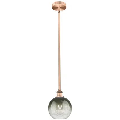 Innovations Lighting Edison Brookhaven Globe 8"w Copper Stem Mini Pendant W/ Slate Shade