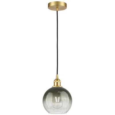 Innovations Lighting Edison Brookhaven Globe 8"w Gold Cord Hung Mini Pendant W/ Slate Shade