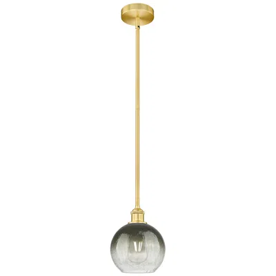 Innovations Lighting Edison Brookhaven Globe 8"w Gold Stem Hung Mini Pendant W/ Slate Shade
