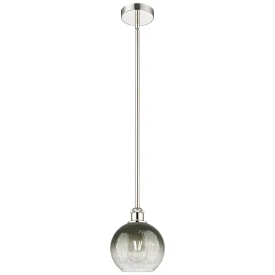 Innovations Lighting Edison Brookhaven Globe 8"w Polished Nickel Stem Pendant W/ Slate Shade