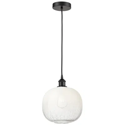 Innovations Lighting Edison Brookhaven Sphere 11"w Black Cord Mini Pendant W/ Opal Shade
