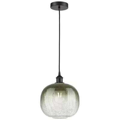 Innovations Lighting Edison Brookhaven Sphere 11"w Black Cord Mini Pendant W/ Slate Shade