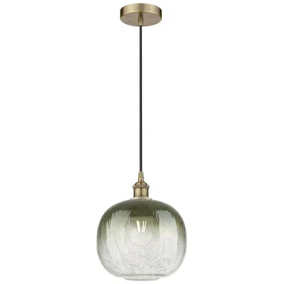 Innovations Lighting Edison Brookhaven Sphere 11"w Brass Cord Mini Pendant W/ Slate Shade In Gray