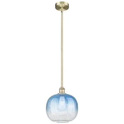 Innovations Lighting Edison Brookhaven Sphere 11"w Brass Stem Pendant W/ Sapphire Shade