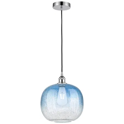 Innovations Lighting Edison Brookhaven Sphere 11"w Chrome Cord Pendant W/ Sapphire Shade