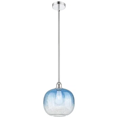Innovations Lighting Edison Brookhaven Sphere 11"w Chrome Stem Pendant W/ Sapphire Shade
