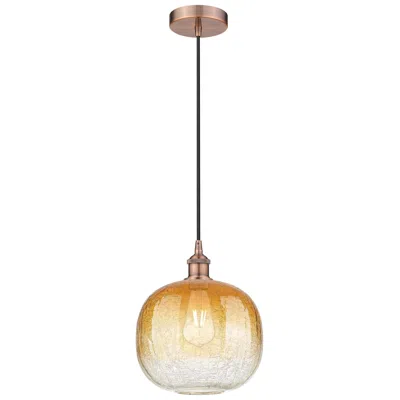 Innovations Lighting Edison Brookhaven Sphere 11"w Copper Cord Mini Pendant W/ Amber Shade