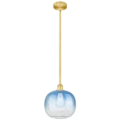 Innovations Lighting Edison Brookhaven Sphere 11"w Gold Stem Mini Pendant W/ Sapphire Shade