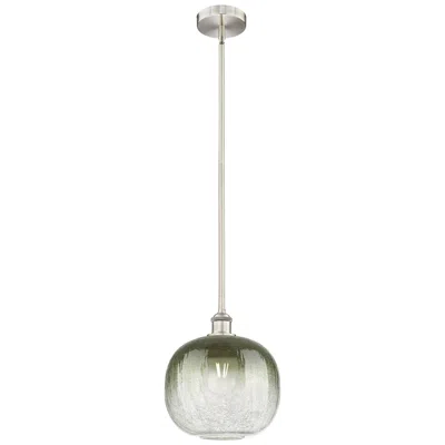 Innovations Lighting Edison Brookhaven Sphere 11"w Nickel Stem Pendant W/ Slate Shade In Gray