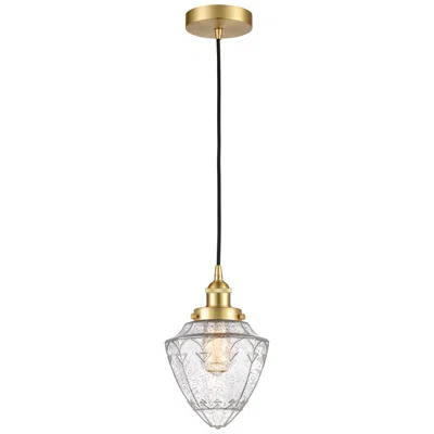 Innovations Lighting Edison Bullet 7"w Satin Gold Mini Pendant With Seedy Shade