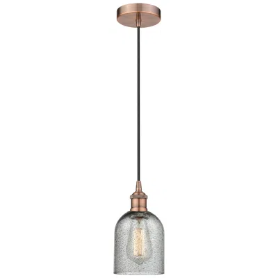 Innovations Lighting Edison Caledonia 5" Antique Copper Cord Hung Mini Pendant W/ Charcoal