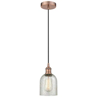 Innovations Lighting Edison Caledonia 5" Antique Copper Cord Hung Mini Pendant W/ Mica Shad