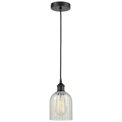 Innovations Lighting Edison Caledonia 5" Matte Black Cord Hung Mini Pendant W/ Mouchette Sh